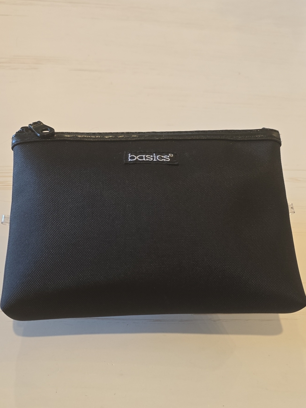 Basics Black Cosmetic Pouch with Top Zip